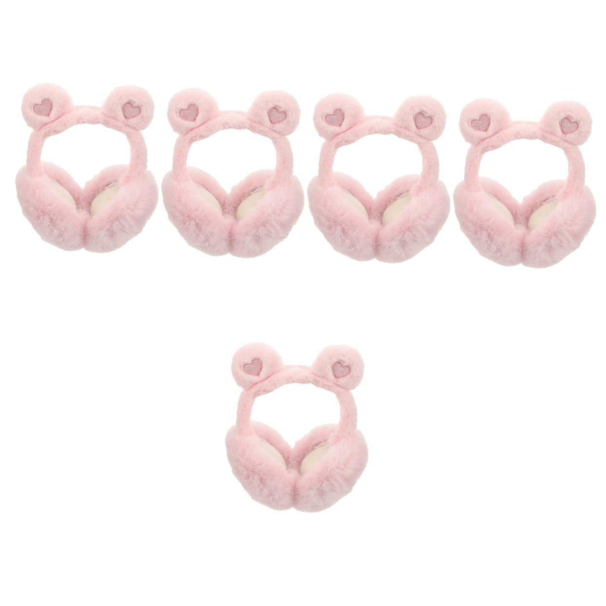 5piezas Orejeras De Mujer Plegables De Peluche Calentadoras De Oídos Diseño De Para Invierno Protección Térmica y Actividades