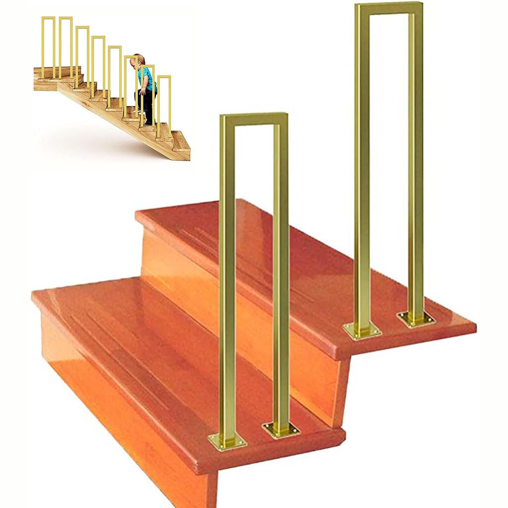 Stairs Railing,U-Shaped Staircase Handrails for Outdoor & Indoor Steps,Industrial Hand Rail Floor Mounted,Non-Slip Wrought Iron Railing for Porch,Loft,Corridor, Garden(Size:2.95ft/90cm)