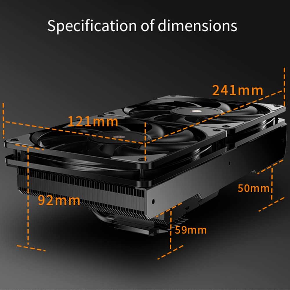 JIUSHARK JF13K DIAMOND BLACK CPU Cooler with 2 Fans x 4.7