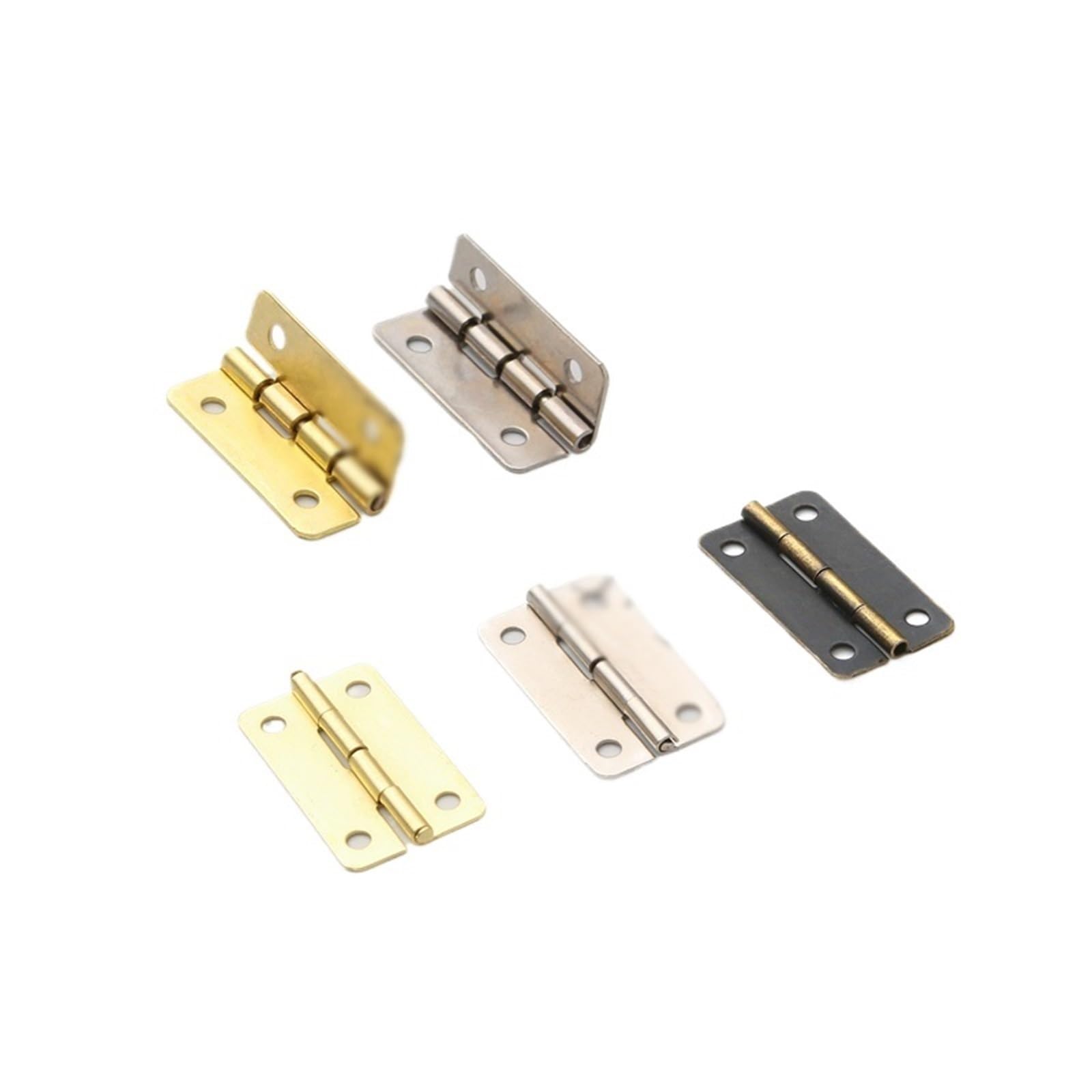 10PCS Antique Bronze/Silver/Gold Cabinet Hinge Furniture Hinges(Gold(16x13mm))