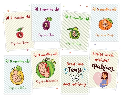 Image of Popcorn Games & Puzzles 28 Pregnancy Milestone Cards for Moms & Babies|Shower The Happiness and Celebrate Every Moment