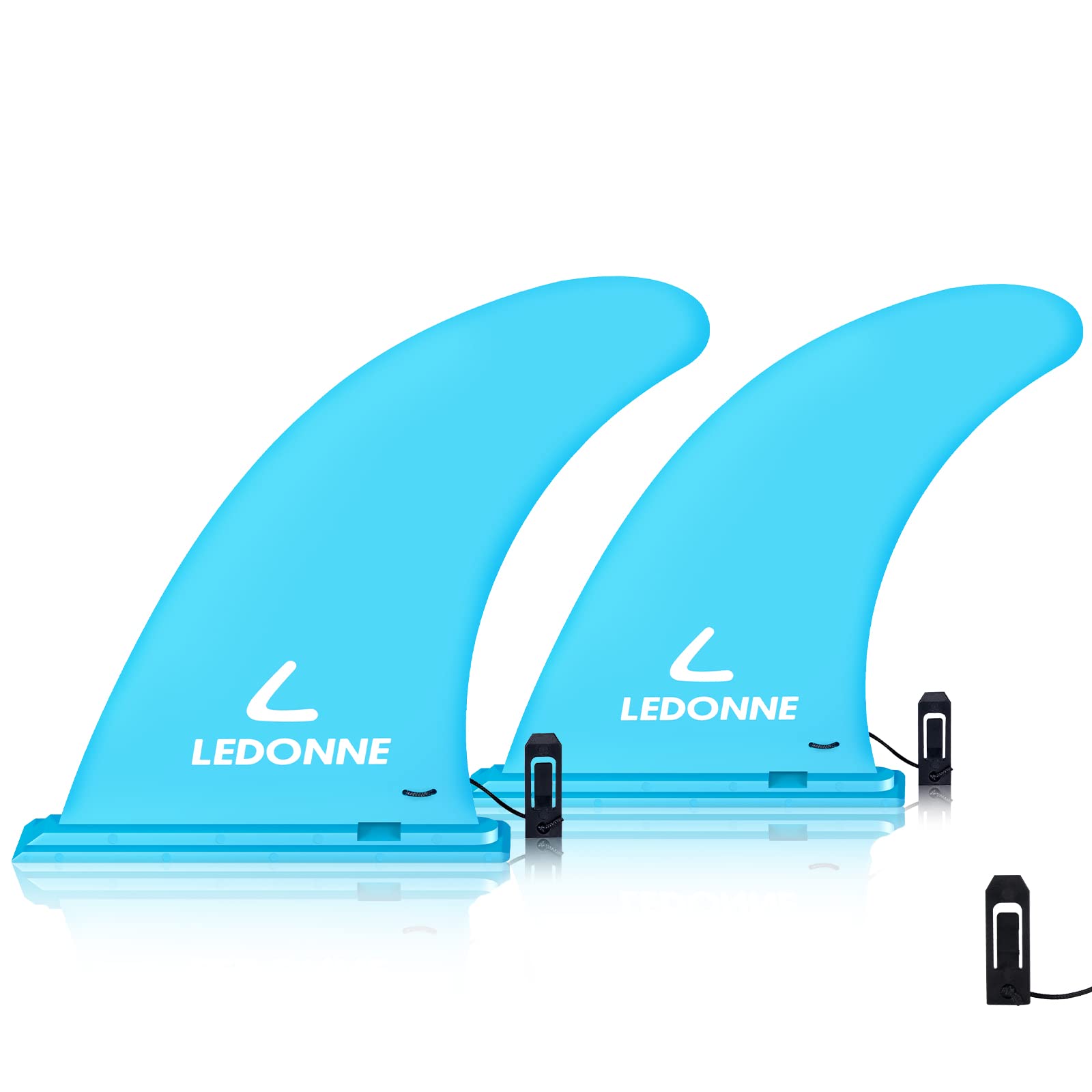 LEDONNE Fin 9" Surf & SUP Center Fins 2 Pcs (USD 4.99/1 Pcs) with 1 Extra Pin No-Tool Installation-9” Fin for Longboard Surfboard & Paddle Board Fin Lowest Price in The Market