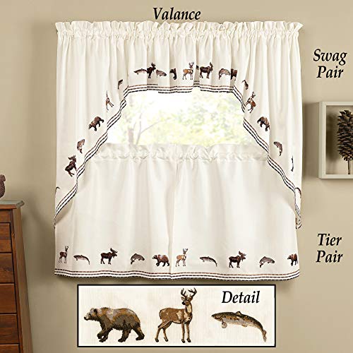 Renaissance Home Fashion Collections Etc Lodge Embroidered Valance, 58" X 12" #TOP2