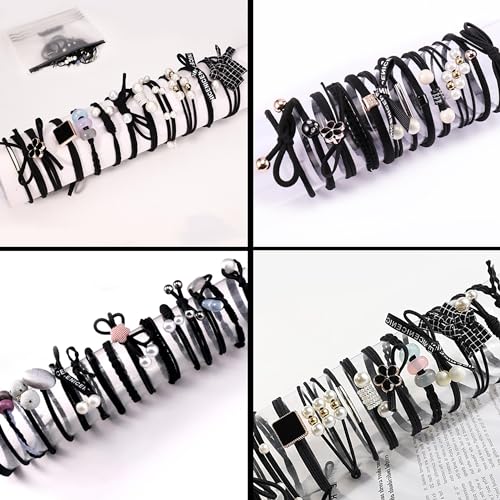 ANNACREATIONS Korean Style Multi Hair Rubber Bands For Girls & Women's 24 count (Pack of 1) - Image 6