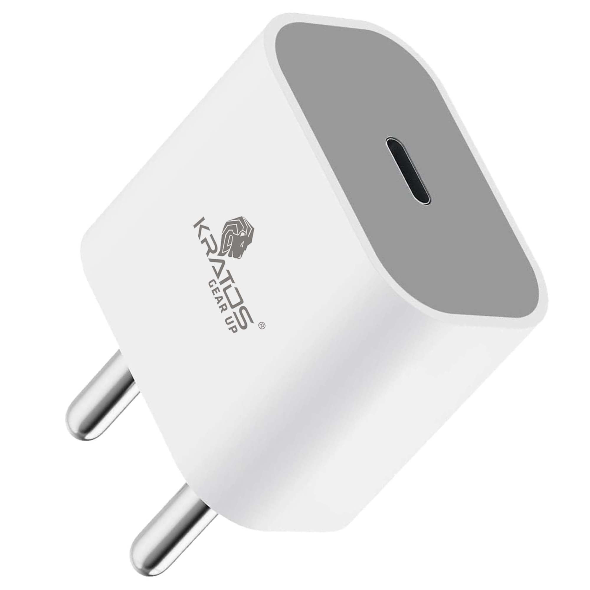Kratos Fast Charger Adapter & USB-A to Type C Cable Combo, Compatible with Samsung, OnePlus, Realme, Xiaomi, Oppo, Vivo & Other Smartphones (P1)