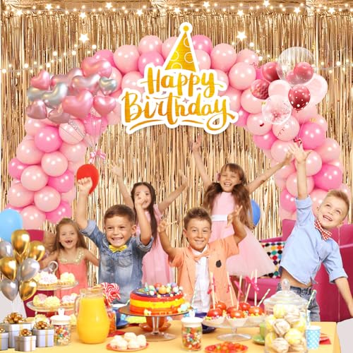 Image of 2 Pack 3.28 ft x 6.56 ft Tinsel Curtain Party-Streamers Party Decorations for Birthday Graduation Wedding Party Streamers. (Champagne Gold)