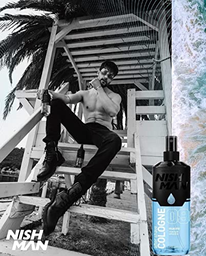 NISHMAN After Shave Cologne, 09 Marine, 400 ml â Nishman Relaxing Refreshing Aftershaving Spray Lotion Kolonya for MenâContains bergamot, lemon, watermelon, fresh grass, pineapple, rose (400 ml) - Image 3