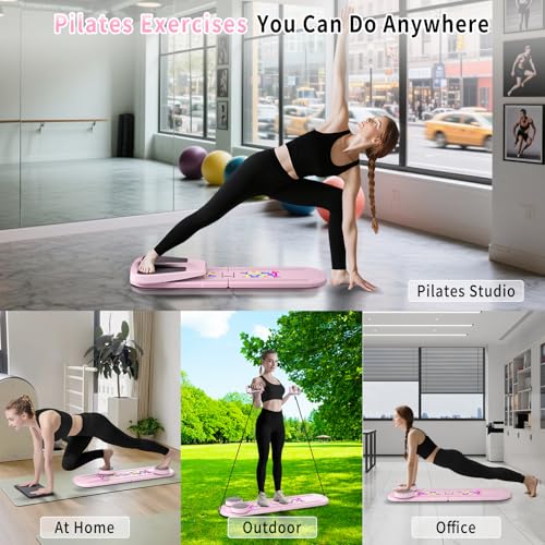 Pilates Board, Foldable Pilates Reformer Set for Home Workout with Timer - image 5