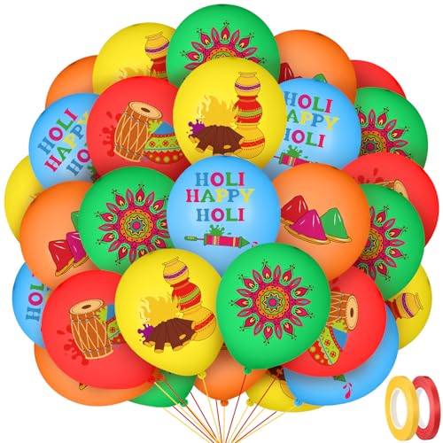 Seenelling Happy Holi �p�[�e�B�[�f�R���[�V���� 50�� 12�C���` �J���t���v�����g ���e�b�N�X�o���[�� �t�F�X�e�B�o�� �n���M���O�n�b�s�[�z�[���[�f�R���[�V���� �p�[�e�B�[�p�i �ƒ� ���� �I�t�B�X 5�X�^�C��