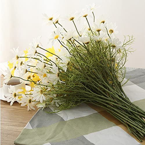 Oukeyi Artificial Flowers 12 Bundles Artificial Silk Daisy Fake Flowers Uv Resistant Outdoor Fake Wildflowers With Stems Greenery Shrubs Plants Arrangements For Home Garden For Decoration (Yellow) #TOP5