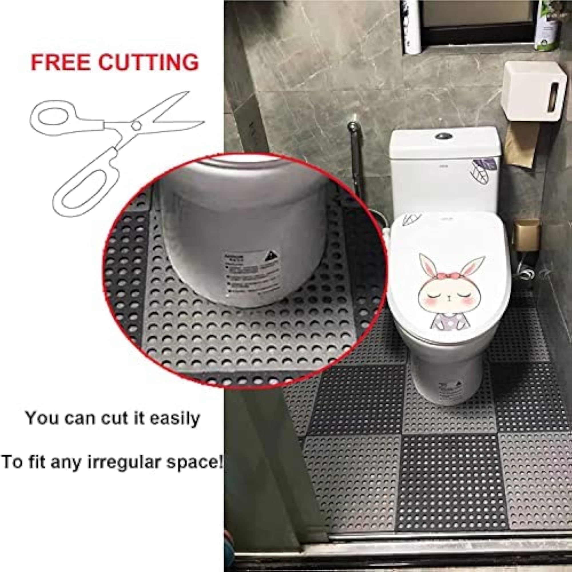 Interlocking Non-Slip Drainage Tile Bath Mat