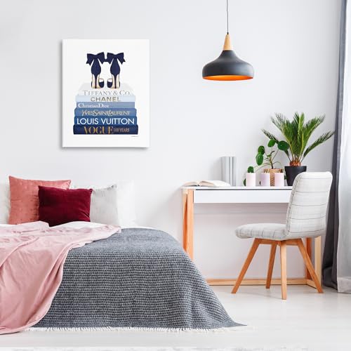 Image of Chic Heels Bookstack Glam, 30 x 40 Inch Canvas Wall Art | Stupell Industries . By Amanda Greenwood . Ready to hang . Fashion forward decor for bedroom or office . Made in USA