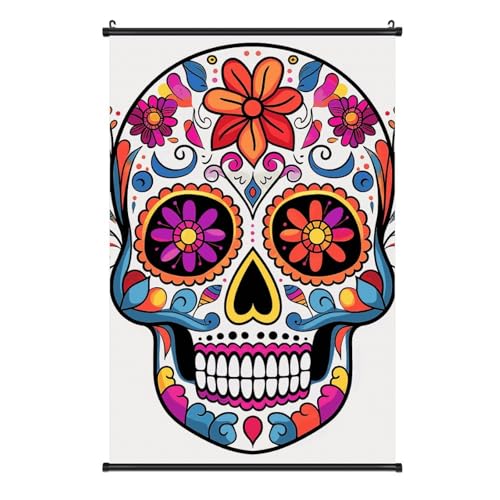 Impression sur toile tête de mort en sucre affiche décoration