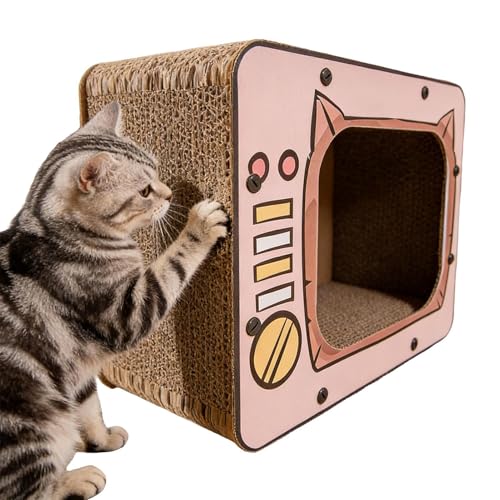 Maison à gratter pour chats en carton | Solution anti-griffures pour canapé et tapis