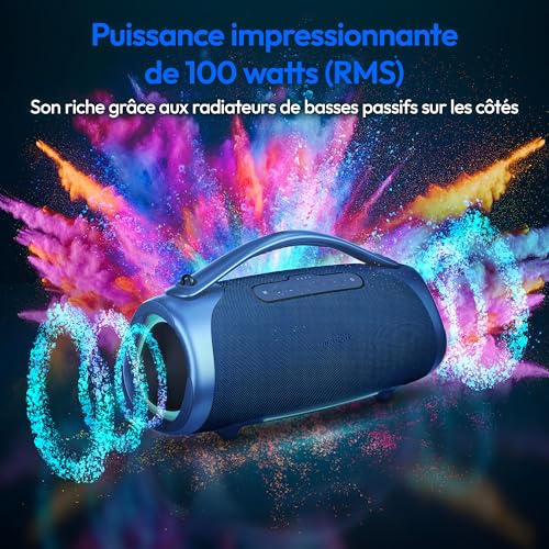Enceinte Bluetooth Portable Medion MD43768 – 100W RMS, Bass Boost, Effets Lumineux - vue 2