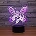 Produktbild Kreative 3D Schmetterling Lampe Nacht Licht USB Power 7 Farben Amazing Optical Illusion 3D LED Lampe Formen Kinder Schlafzimmer Geburtstag Weihnachten Geschenke