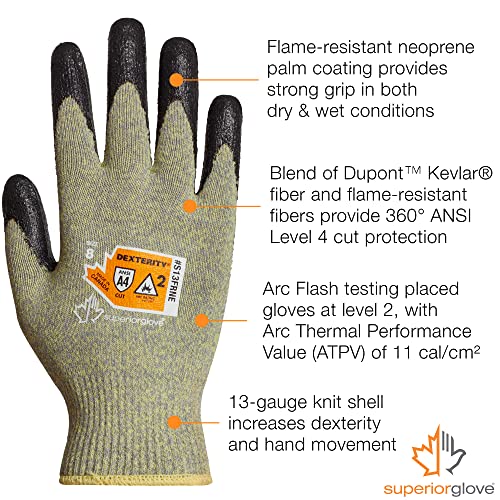 Superior Glove Flame Resistant Arc Flash Glove With Neoprene Palm - Dexterity S13Frne (1 Pair Of X-Large Gloves) #TOP2