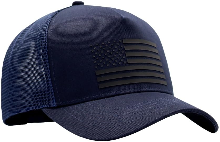 Image of USA Flag Snapback Hat Fits One Size&XXL /3XL - Mens Mesh Trucker Ball Hats - US 250th Anniversary Veterans Memorial Day Gifts