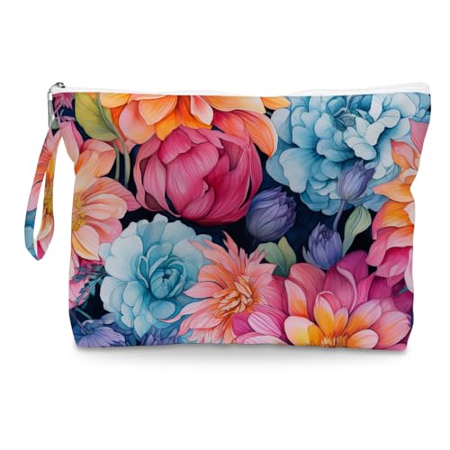 Fokongna Floral Print Wet Bag, Small Portable Waterproof Multi-Functional Organizer for Women, Multicolor Tropical Floral, Ideal for Daily, Beach & Travel