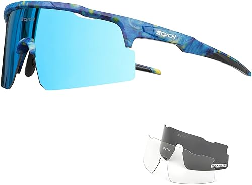 Gafas de ciclismo polarizadas para hombre, gafas de bicicleta de montaña, 3 lentes deportivas, gafas de sol MTB para montar en bicicleta, correr