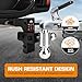 Kingfun Adjustable Trailer Hitch - Fits 2 Inch Receiver, Tri-Ball (1-7/8