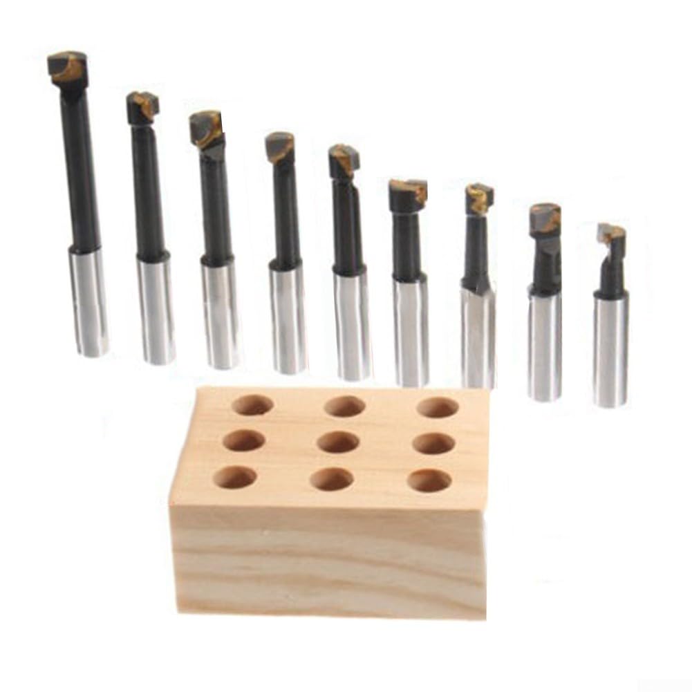 Bohrstangen-Set, Hartlegierung, 12 mm Schaft, Bohrstangen-Set, Stahl, CNC-Drehmaschine, Werkzeug, Haltefräsen, Bohrstange für 50 mm Bohrkopf, 9-teilig