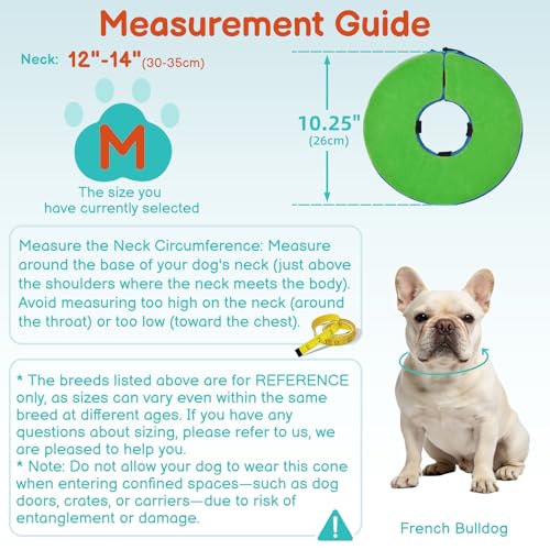 Image of Dog Cone, No-Inflation Sponge Donut Collar for Dogs After Surgery