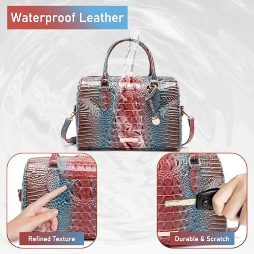 Image of Makcr Joacbv Top-Handle Crocodile Purses For Women Crossbody Leather Bags Trendy Large Capacity Tote with Shoulder Strap