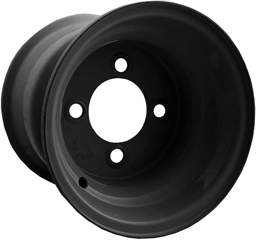 GTW Rueda de carrito de golf de acero blanco 10x6 Centrada Patrón de pernos de 0.157 x 4.000 in