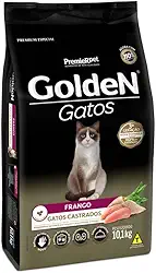 Premier Pet Ração Golden Para Gatos Adultos Castrados - 10 1Kg - Sabor Frango