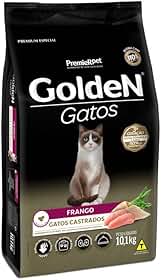 Premier Pet Ração Golden Para Gatos Adultos Castrados - 10 1Kg - Sabor Frango
