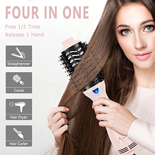 Hair Dryer Brush, Aima Beauty One Step Hair Dryer And Styler Volumizer With Negative Ion For Reducing Frizz And Static, Hair Styling Tools, Pink #TOP1