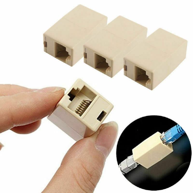 Image of FEDUS 200 PCS RJ45 Cat5e Straight Network Cable Ethernet LAN Coupler Joiner Female to Female Connector