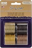 4 Spools Super-lon #18 Cord Ideal for Stringing Beading Crochet and Micro-macram Jewelry Compatible with Kumihimo Projects S-lon Wheat Mix