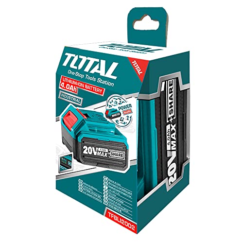 Total Tools - Batería de Litio P20S | 20 V y 4 Ah | Con Indicador de Nivel de Carga | Repuesto Compatible con Todas las Herramientas TOTAL TOOLS a Batería de la Gama P20S Cover