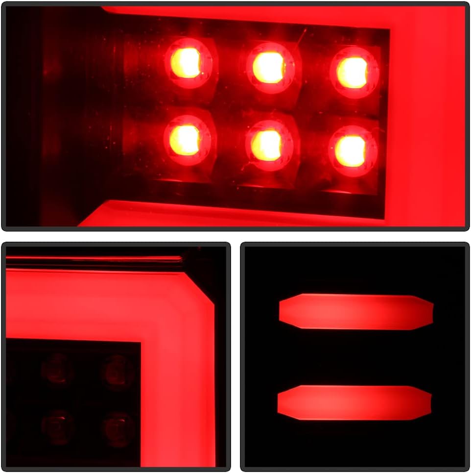 ACANII - For [Factory LED Model] 2016-2018 Chevy Silverado 1500 Black Edition LED Tube Tail Lights Brake Lamps Assembly