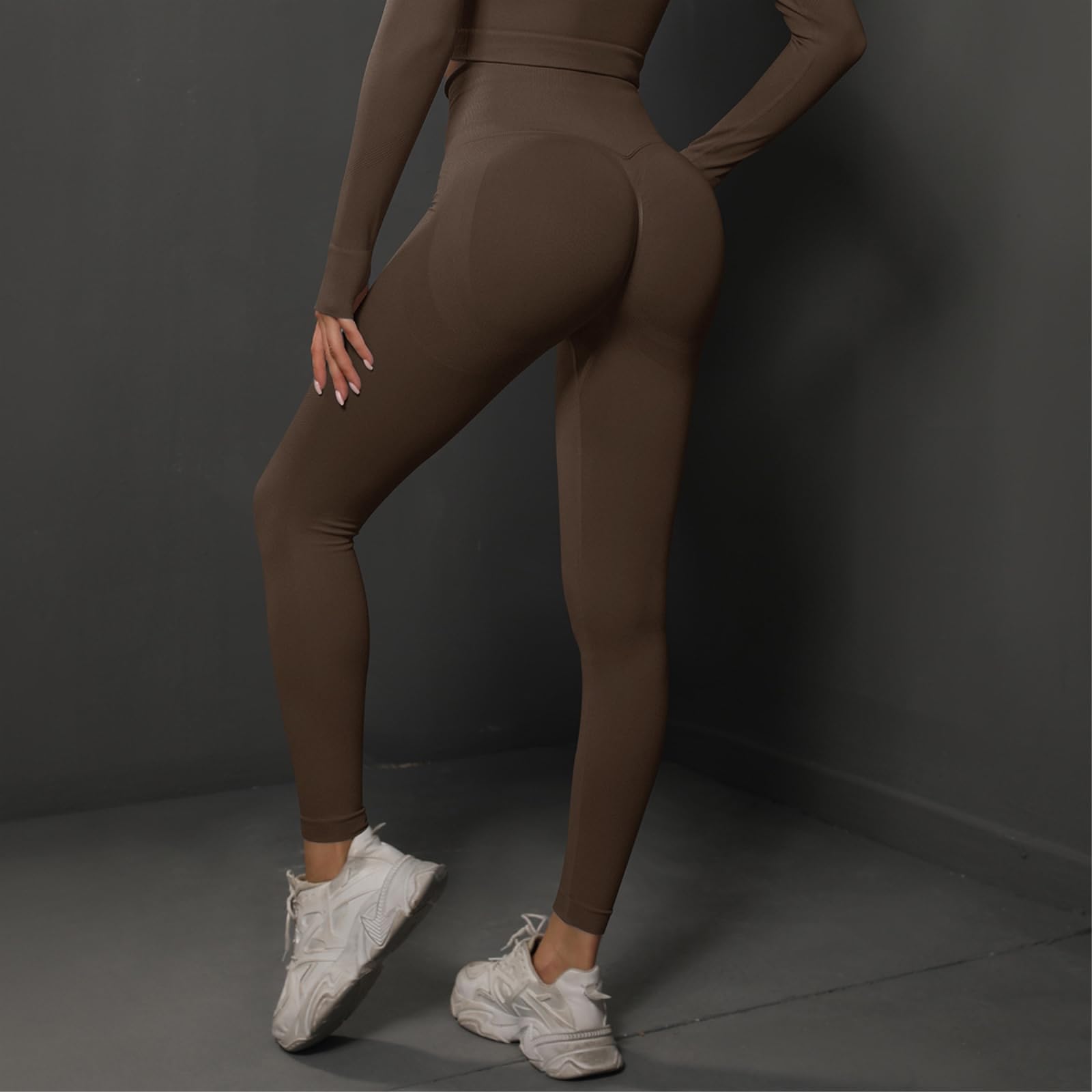 ANTTK Bezszwowe spodnie do jogi z wysokim stanem dla kobiet, podnoszące pośladki, legginsy gimnastyczne z kieszeniami, kontrola brzucha, sportowe legginsy Capri, odporne na przysiady, legginsy