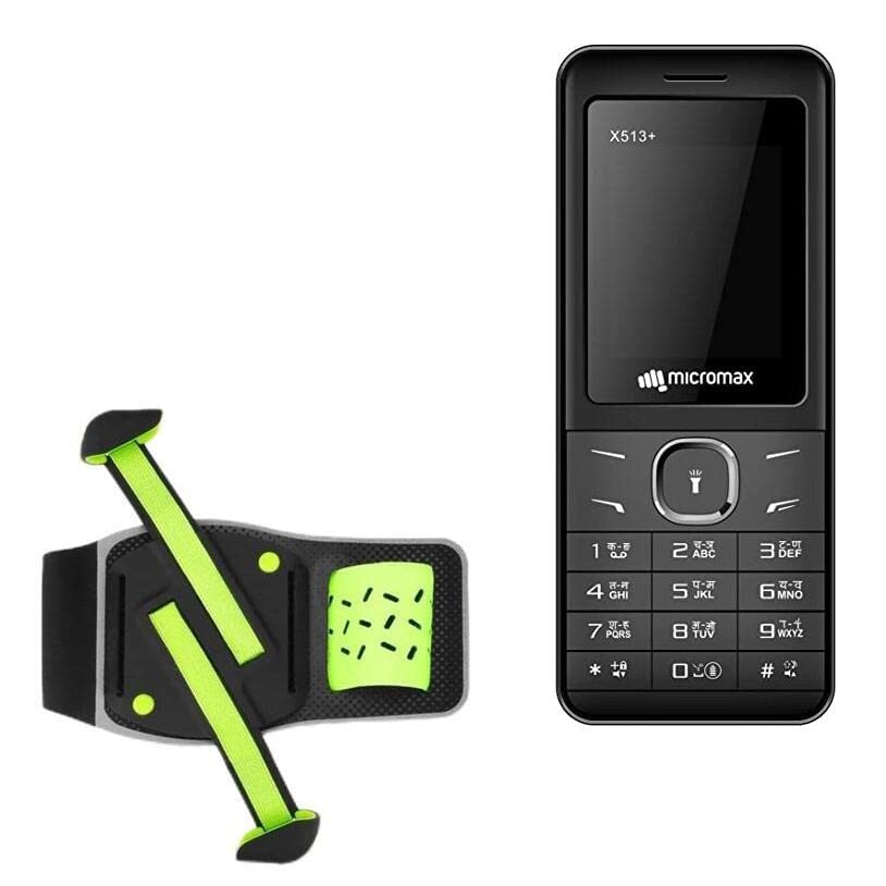 BoxWave Holster Compatible with Micromax X513+ - FlexSport Armband, Adjustable Armband for Workout and Running - Stark Green