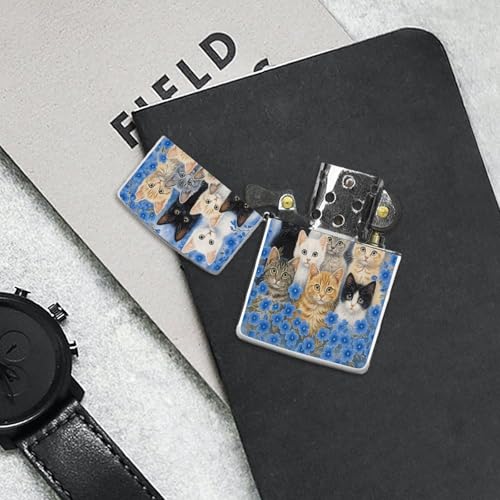 Estuche para encendedor clásico de cobre estilo gato miniatura 7