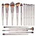 Makeup Brush Set, 5pcs Premium Cosmetic Brushes for Foundation Blending Blush Concealer Eye Shadow, Cruelty-Free Synthetic Fiber Bristles, PU Leather Makeup Bag Included, Golden