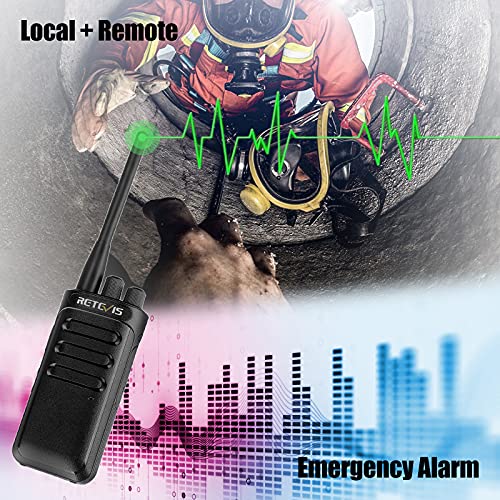 Retevis RB85 Walkie Talkie Professionali, Radio Bidirezionale a Lungo Raggio con Riduzione del Rumore AI, Ricetrasmettitore Portatile Ricaricabile da 2000 mAh per Cantiere (Nero, 6 Pezzi) - Image 5