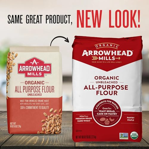 image for Arrowhead Mills Organic Unbleached All-Purpose Flour, 5 lb Bag (Pack o