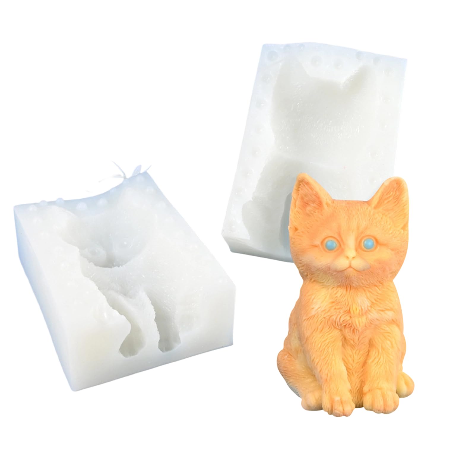 Molde de silicona de gatito, resina epoxi, decoración del hogar, fácil liberación, fabricación de jabón, molde de silicona de animales pequeños