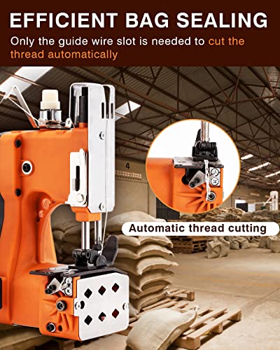 Spolehli Bag Sewing Machine Bag Sealing Machine Bag Closer Bag Closing Machine Bag Stitching Machine Industrial Sewing Machine Bag Sealer Sealing Machine For Sack Woven Kraft Kraft Paper Bag Sealing 110V Us Plug With Ce (Orange) #TOP2