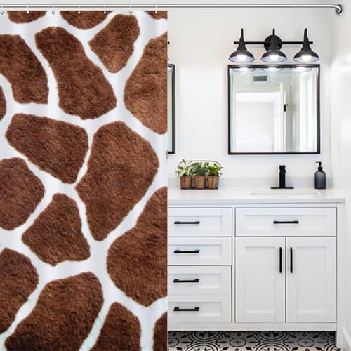 Rideau de douche polyester haut de gamme motif girafe imperméable 183x183