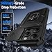 Vinve for iPhone 15 Pro Max Case, Slide Lens Cover, HD Screen Protector, Military Grade Drop Protection, Magnetic Rotated Ring Holder Kickstand Protective Phone Case (Black)