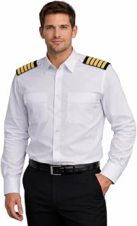 Jahaazi Airline/Merchant Navy/Navy Uniform Shirt – 100% Cotton with Shoulder Strap - Full Sleeves Price In India