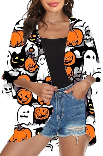 Image of Women Merry Christmas Costume Xmas Tree Kimono Santa Hat Cardigan Snowman Snowflakes Cover Up Ugly Reindeer Blouse Tops