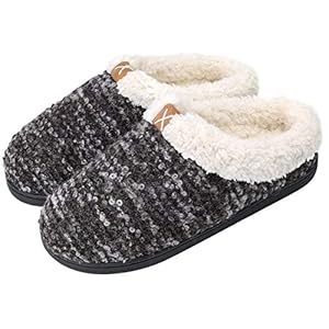 Women’s Comfort Memory Foam Slippers Plush Lined House Shoes Indoor, Outdoor Non-Slip Rubber Sole