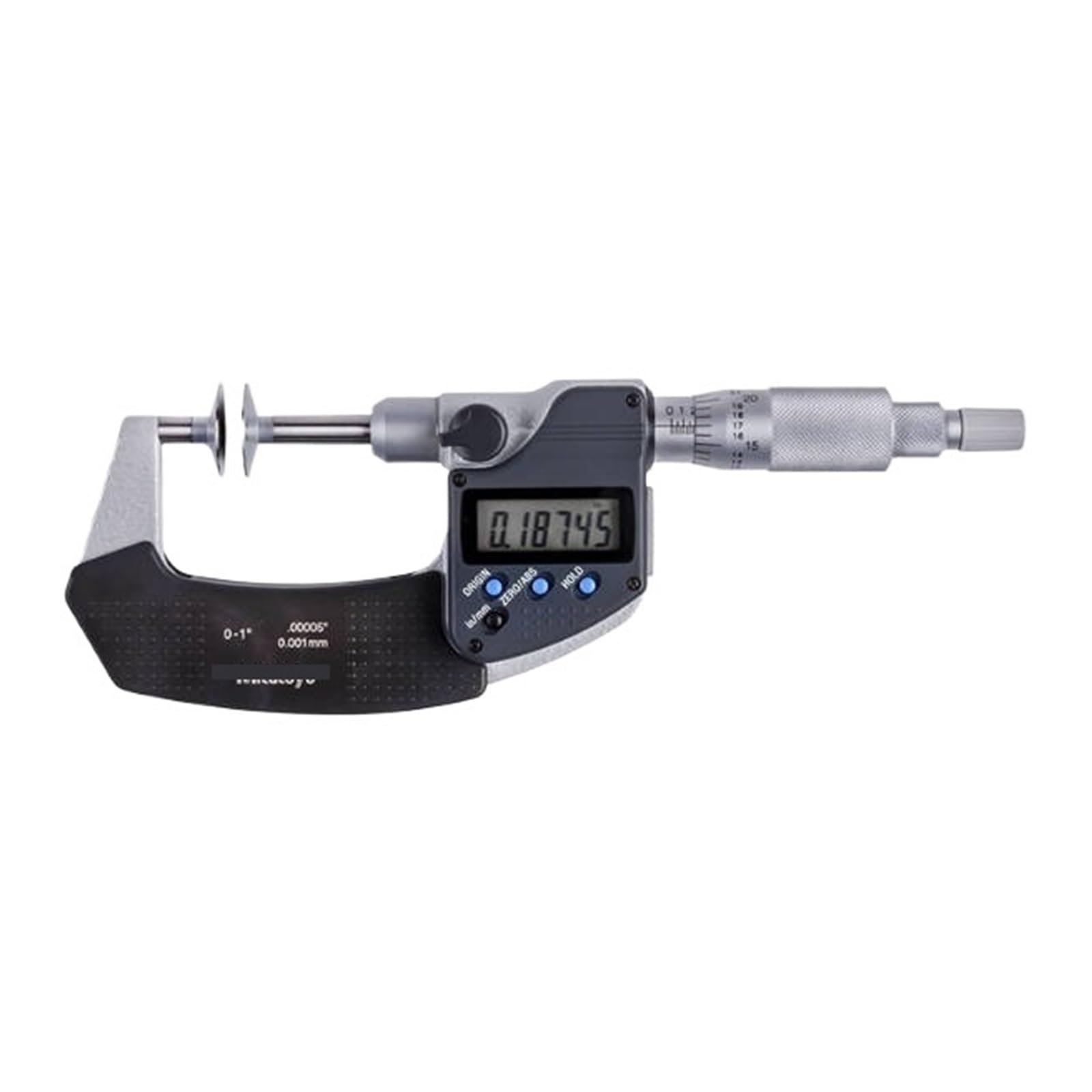 AWWVRLMM Disc Micrometer 369-350-30 0-1" Caliper Type with Carbide Tips Machinist Tool for Metalworking
